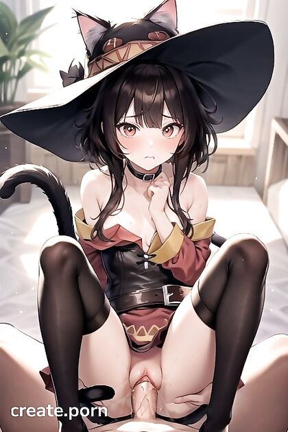 Skinny Girl 18+ with Cat Eyes Enjoys Missionary Pleasure in Hentai AI Picture