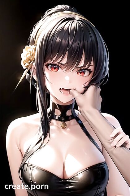 Yor From Spy x Family Sucks Her Thumb in Fiery hentai Anger Image
