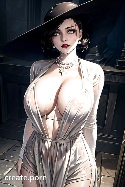 Lady Dimitrescu's Massive-Ass Picture in Soaked Clothes Hentai Fun