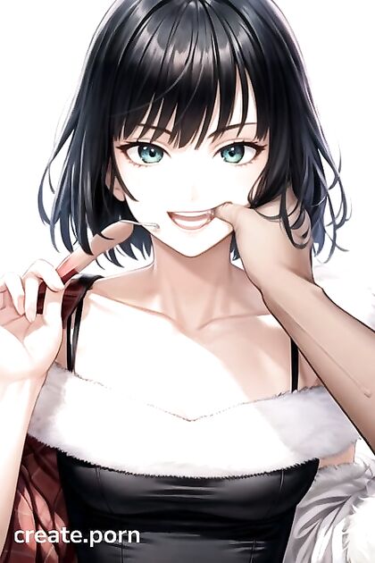 Fubuki from One Punch Man Smirking and Sucking HerThumb in Hentai Bliss