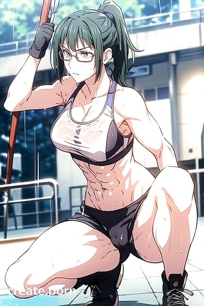 Maki Zenin from Jujutsu Kaisen Shines with Oiled Skin in Steamy Hentai Images