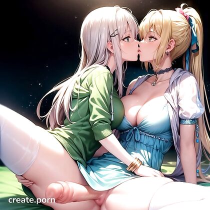 Leafa from Sword Art Online Enjoying Intimate Kisses with Another Girl 18+ in Steamy Hentai Picture