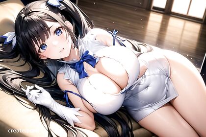 Hestia from DanMachi Shows Off Her Massive Ass in Solo Hentai Picture