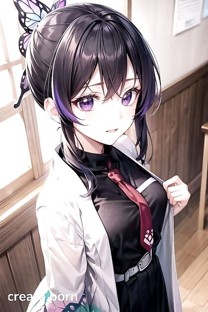 Shinobu Kochou from Demon Slayer Stripped Down in Full Body Hentai Ecstasy