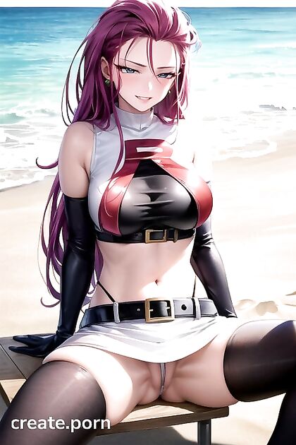 Spreading Legs on the Beach at Christmas for Naughty Hentai Fun