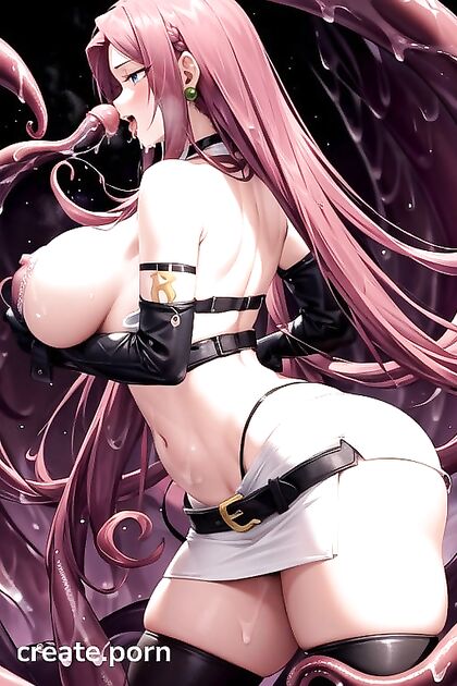 Horny Back View Picture with Seductive Tentacle hentai Pleasure
