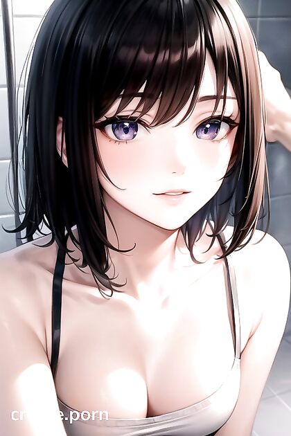 Skinny Couple Enjoying Intimate Shower Fun in hentai Style