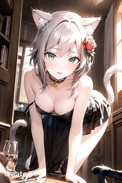 Seductive Cat-Eared Beauty with Huge Ass in Erotic Hentai Picture