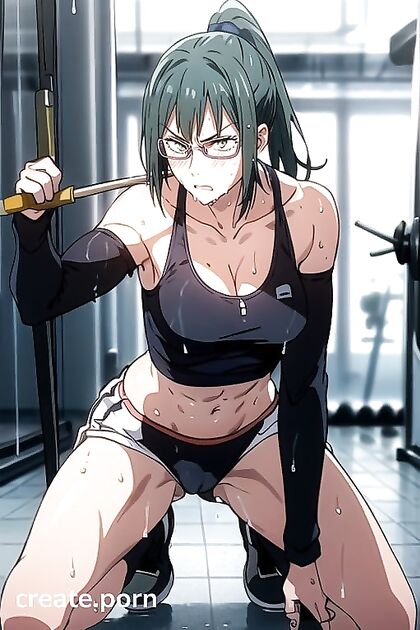 Muscular Man Shows Off Full Body in Hot Front View Hentai Image