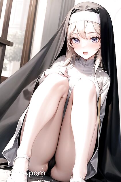 Pale-Skinned Black-Haired Nun Seduced in Sinful Hentai Images