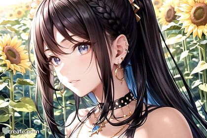 African Beauty Wears Necklace and Earrings for Seductive Hentai Picture