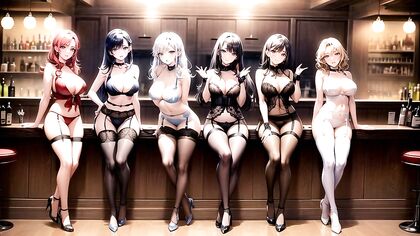 Nylon Stockings and Garter Belt with Party Dress in Masterpiece Hentai Images