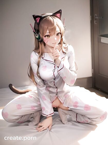 D'Va from Overwatch Shows Off Her Thigh-High Socks in Steamy Hentai Picture