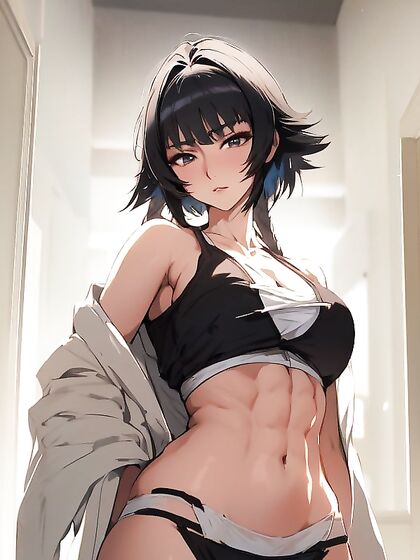 Sui Feng from Bleach Enjoying Warm Anime Picture with Rounded Breasts