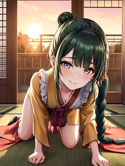 Green-Haired Beauty Stares ly at You in This Erotic Hentai Image
