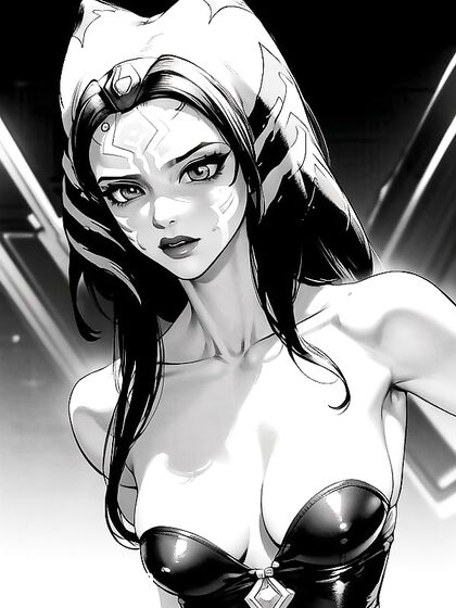 Ahsoka Tano from Star Wars Bound in Monochrome Hentai Bliss
