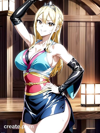 Lucy Heartfilia Smiles and Blushes With Mouth Agape in Fairy Tail Hentai bliss