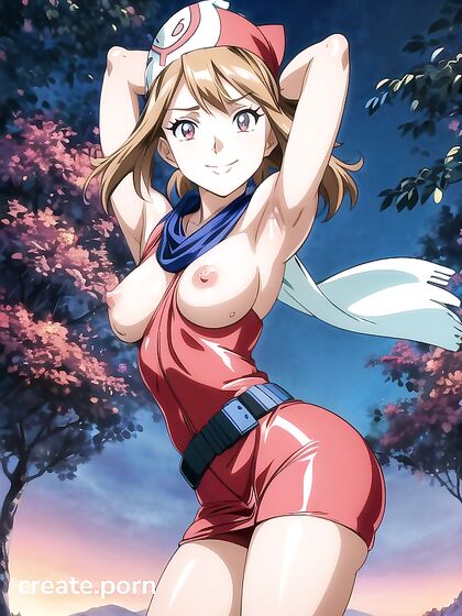 Sweating and Grinning with Glowing Eyes in  Hentai Picture
