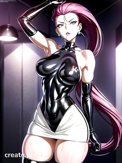 Jessie from Pokémon Stands Seductively in Off-Shoulder Outfit for Steamy Hentai Picture