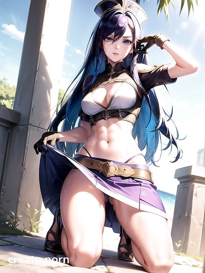 Fit Waif with Large Ass in Seductive Waist-Shot Hentai Picture