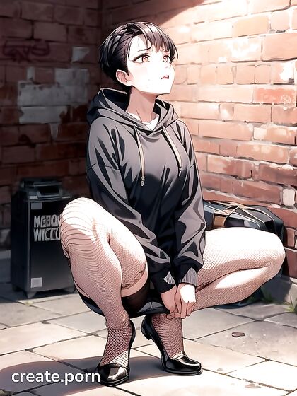 Sitting Down with an Embarrassed Smile in SFW Hentai Bliss