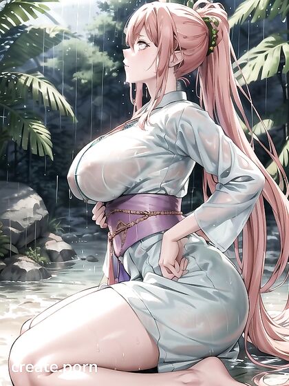 Horny Waist Shots in Snowy Hentai Images