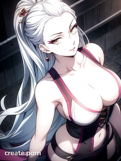 Daki from Demon Slayer Takes Sexy Selfies with Glowing Eyes in demonic form
