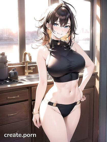 Seductive Kitchen Image – Hands-On-Hips Hentai Picture heats up the Room