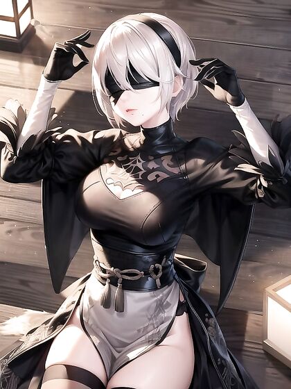 Yorha No.2 Type B Spread-Eagled on Tatami for Sensual Hentai Pleasure
