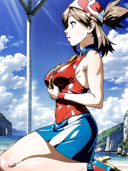 May from Pokémon Shows Off Her Fit Body in Steamy Hentai Bra Image