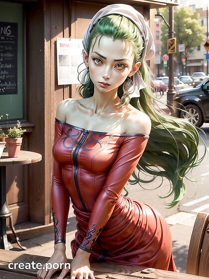 Blushing Beauty with Perfect Boobs Touches Her Face in Seductive Hentai Picture