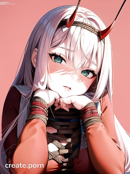 Zero Two from Darling in the Franxx Poses as a Busty Model in Horny Hentai Images