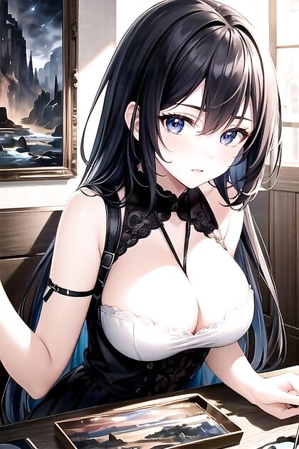 Dark-Skinned Beauty with Blue Eyes seduces in Steamy Hentai Images