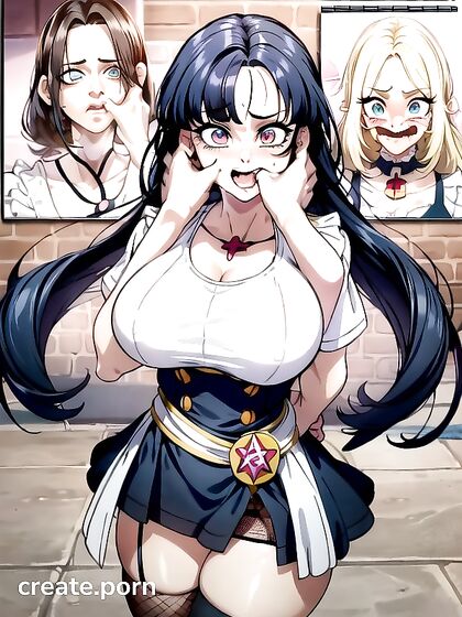 Red-Eyed Beauty Gets Busty in hentai Picture