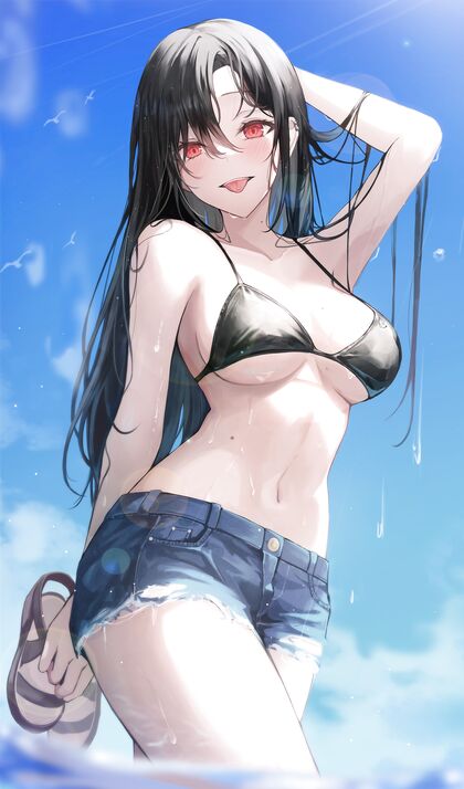 Pic of Hottie Getting Wet & Naughty on Beach - XXX Action!