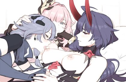 Horny AF Asian Babe Threesome - Fu Fucking Huas His Ass Off with Elsa Jean While Getting Facefucked by Adriana Chechik