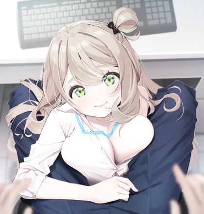 Hentaified Office Sesh! Izzy Nom-Nom Tries To Seductive AF on Desk