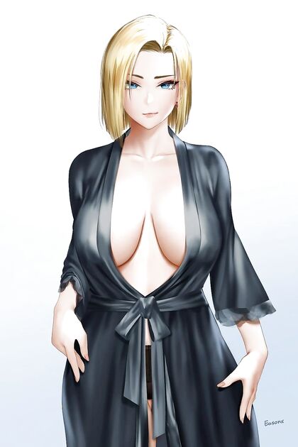 Holy Shit! Android-Fuckking Hot as Fuck in Silky Robe Porn Pic