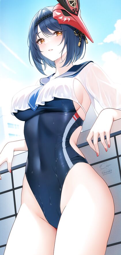 Hella Hot Hentaified Swimsuit Slut - XXX Pics of Busty Beach Bunny