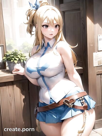 Lucy Heartfilia from Fairy Tail Enjoying Large Breasts and Long-Length Hentai Picture