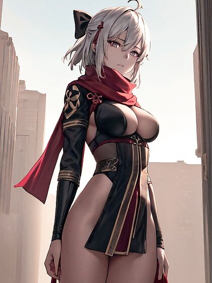 Okita Soji from Fate/Grand Order Stares ly in This Seductive Hentai Image