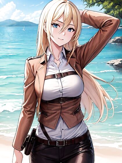 Sharp-Focused hentai Girl 18+ stares directly at viewer for  pleasure