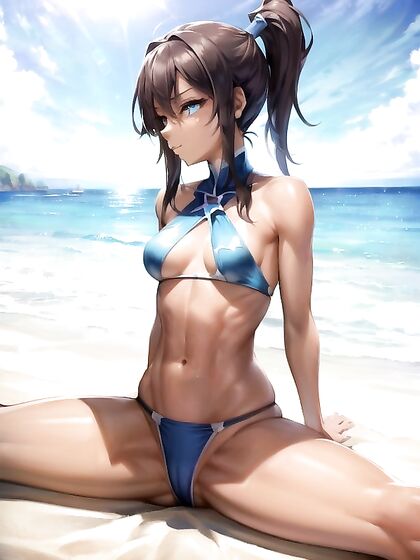 Korra from The Legend of Korra Enjoying Sensual Beach hentai Moments
