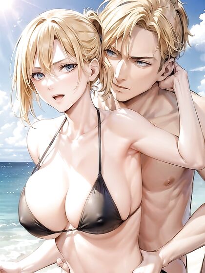 Cute Girl 18+ in Bikini Stares at You for Sexy Hentai Fun