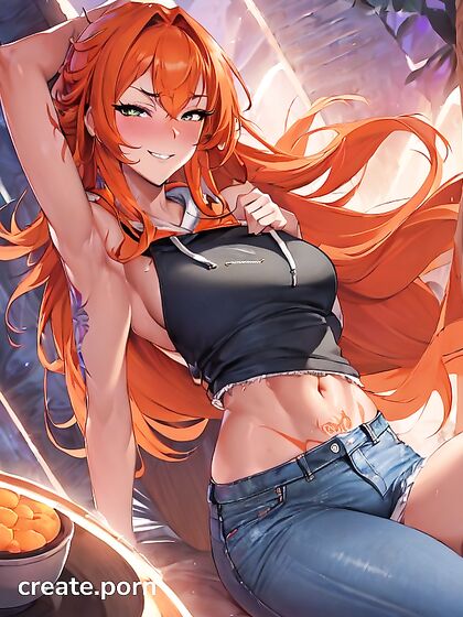 Mischievously Smiling Cutie in Hoodie Gets naughty in Hentai Picture