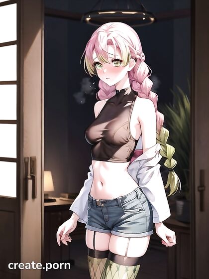 18-Year-Old Front View Wearing Mascara for Steamy Hentai Picture