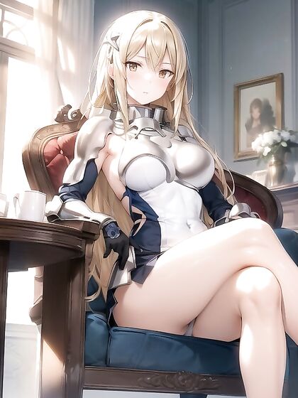 Aiz Wallenstein's Legs Crossed in Warm Anime Hentai Picture
