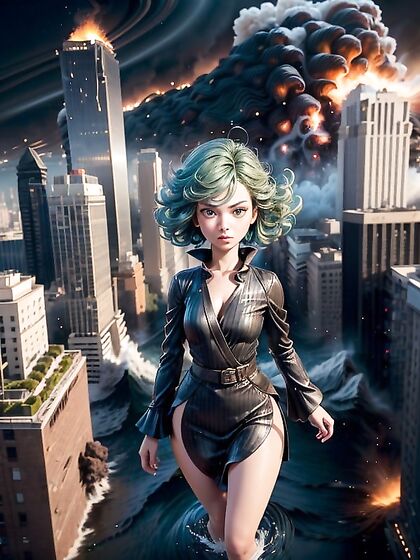 Wind in Her Hair – Aerial City Views in 3D Hentai Picture