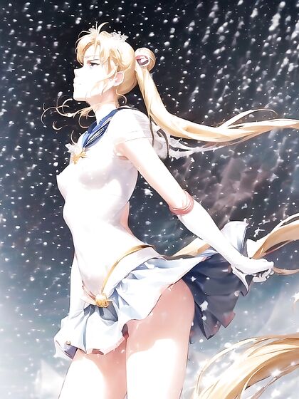 Skinny Girl 18+ Stares at the Cloudy Sky with Arms Crossed in Hot Hentai Picture