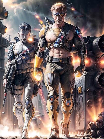 Walking Through Battlefields with Black Sideburns and Buzzed Hair in Explosive Hentai Picture